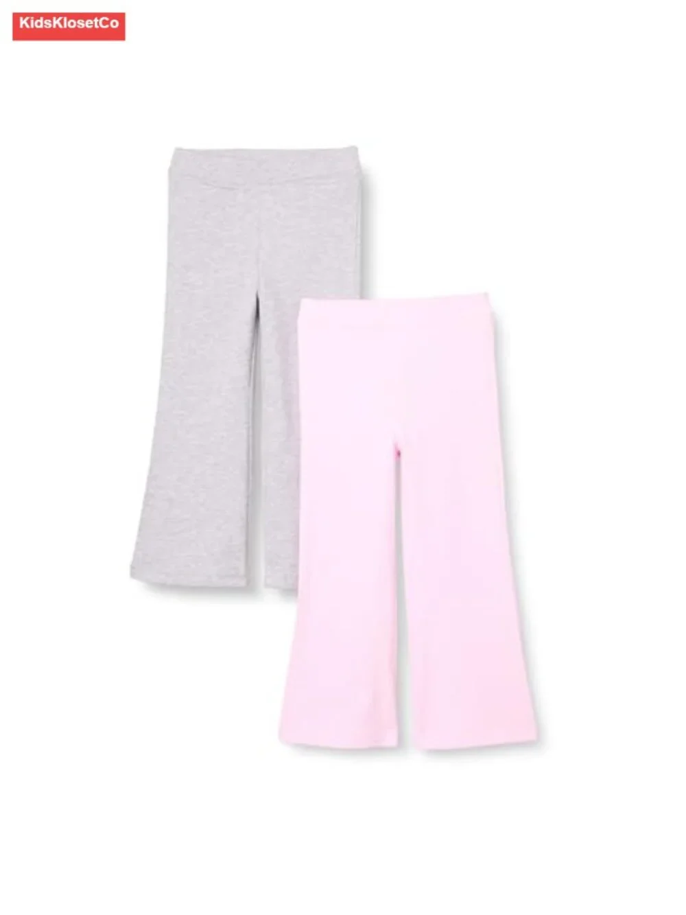 Girls Cotton Blend Ribbed Knit Flare Leggings Pull On Pack of 2